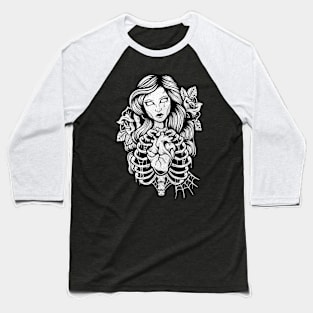 Gothic Girl Tattoo Vintage Baseball T-Shirt